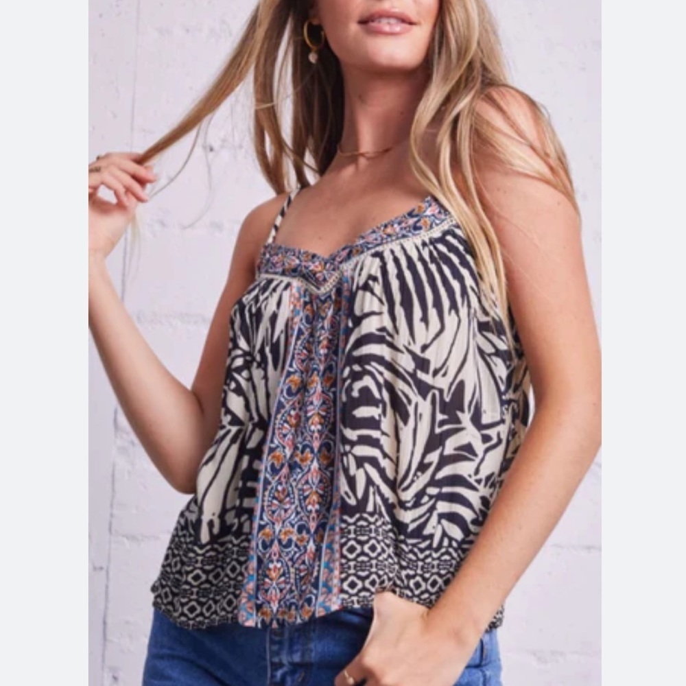 Patrons of Peace Zebra Print Tank Top - Black and White